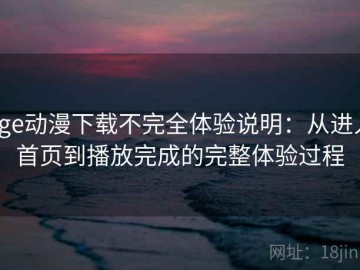 age动漫下载不完全体验说明：从进入首页到播放完成的完整体验过程